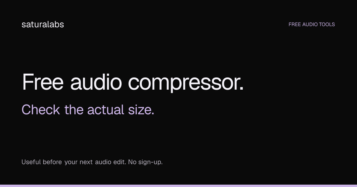 Free Audio Compressor — Reduce MP3 File Size Online | Saturalabs